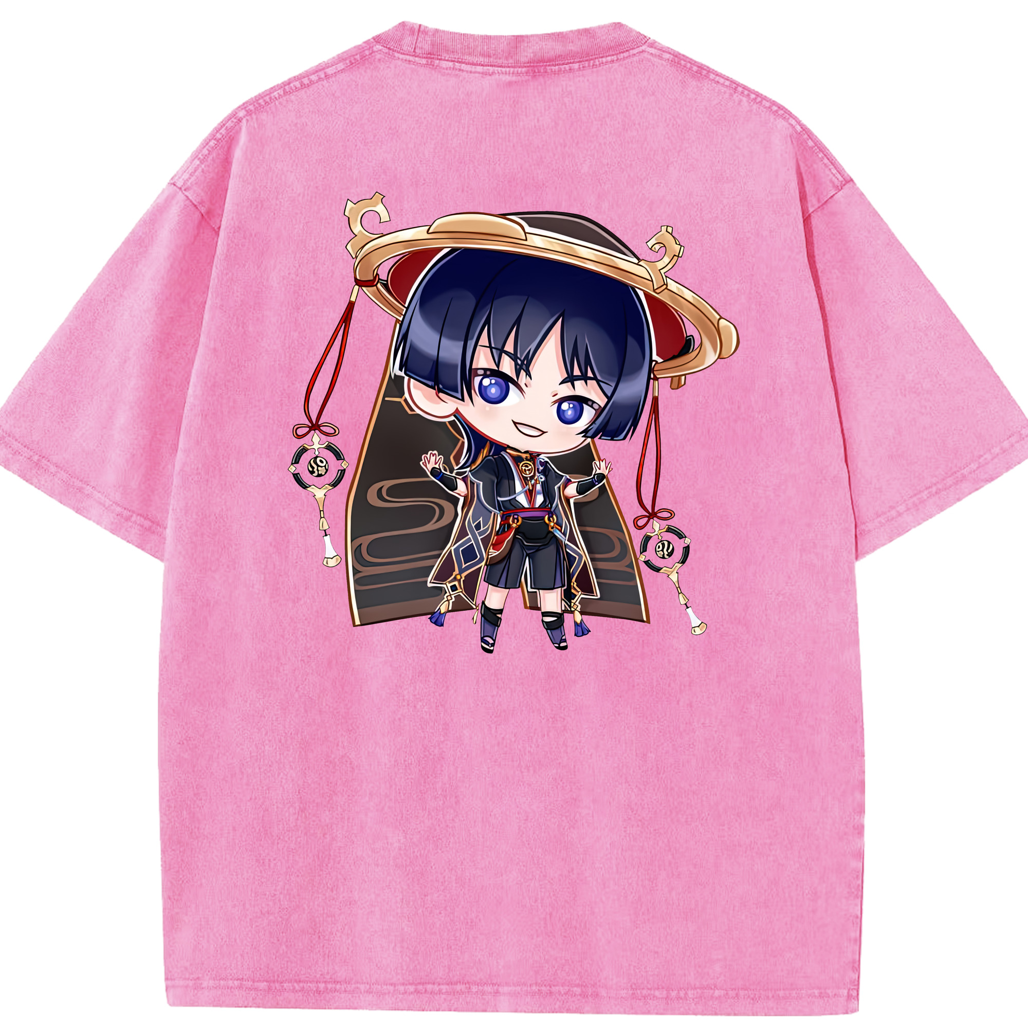 げんし神 さんペい genshin Sanpei 綿100% ヴィンテージ風 半袖Tシャツ（背面プリント）